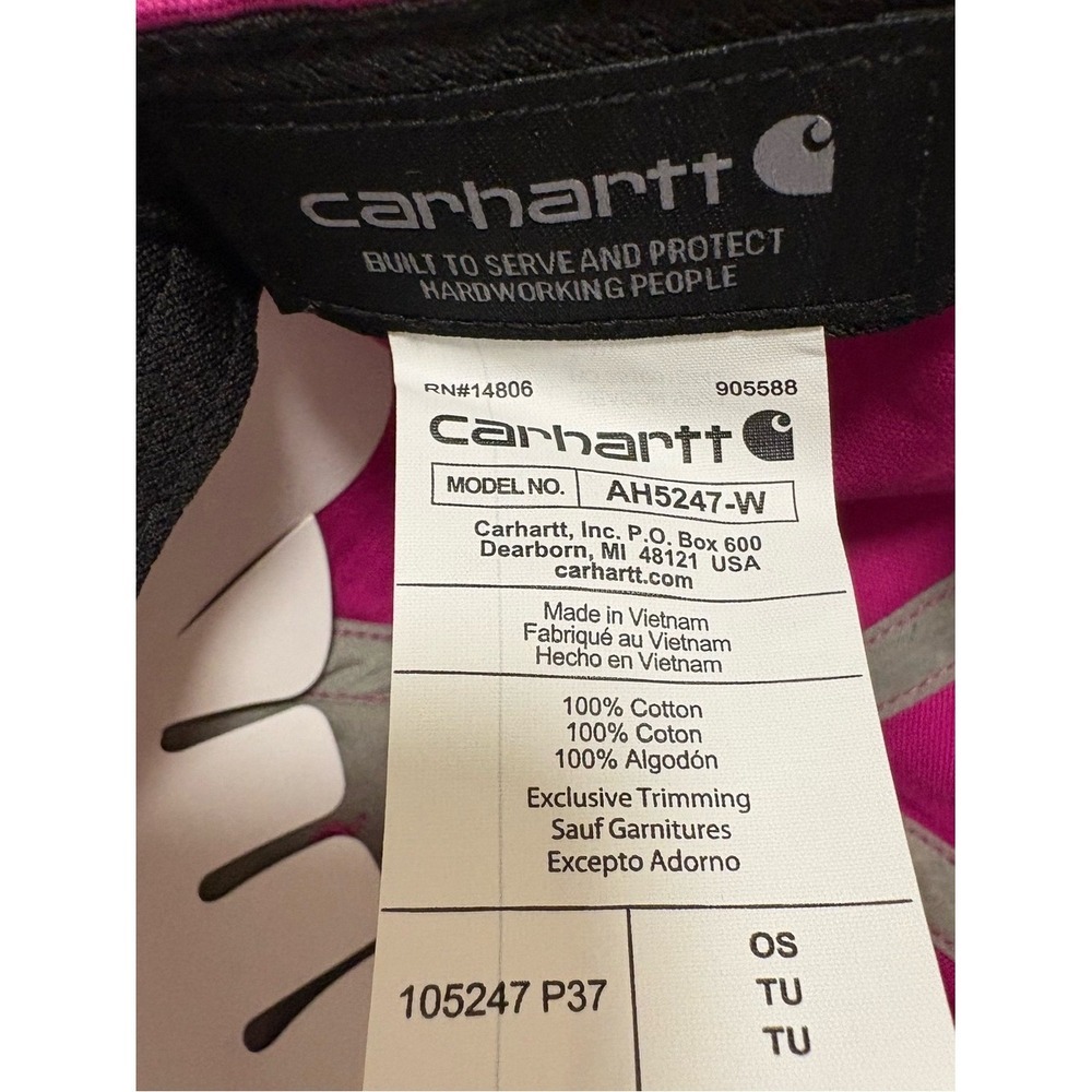 Carhartt Force Canvas Script Graphic Baseball Cap Hat Magenta Agate OS NWT - Picture 4 of 5